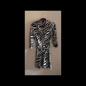 INC Zebra Print black and white Shirt Dress